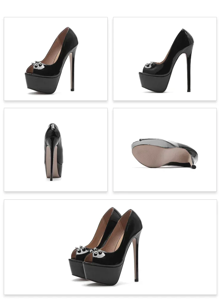 Sexy Patent Leather String Bead Design Peep Toe Women Pumps Stiletto High Heels Elegant Banquet Shoes for Women Tacones De Mujer 12 S823cd0b0f40c41bbb7968a4e2c14e615E