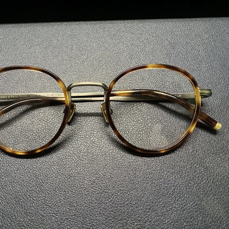 

Original Japanese Handmade Titanium Eyeglasses For Men Round John Depp Vintage Glasses Frame Myopia Prescription Eyeglass Frames