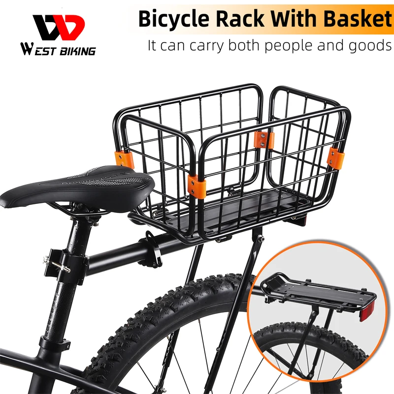 

WEST BIKING Bicycle Rack Basket Detachable Anti-scratch Multifunctional Bike Rack Stable Large Capacity Aluminum Alloy Shelves