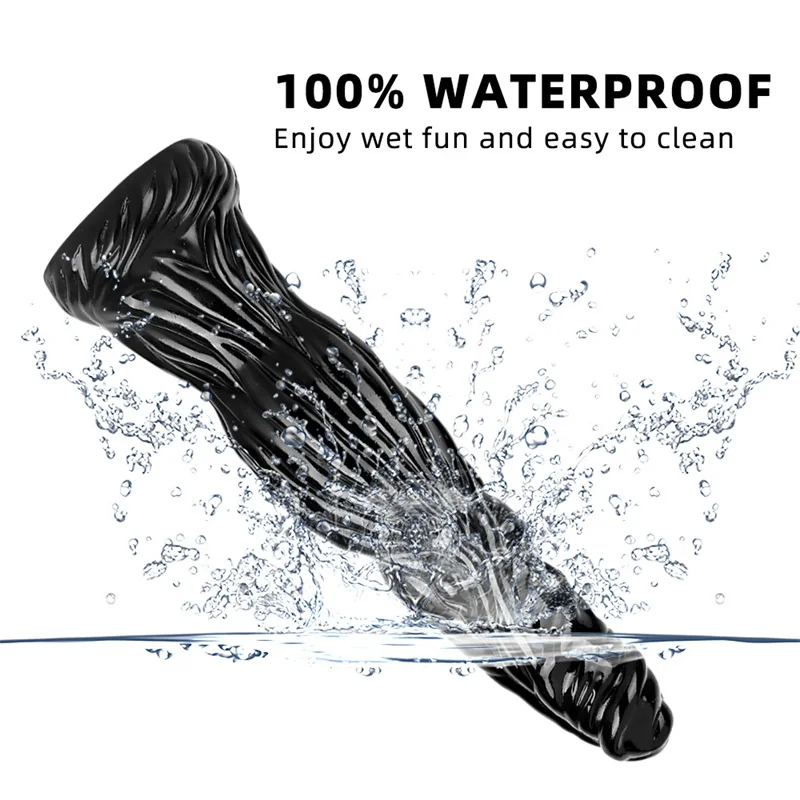 Dildo Texturizado Grande Plug 30CM Silicone Preto Com Ventosa Dildo Texturizado Grande Plug 30CM Silicone Preto Com Ventosa