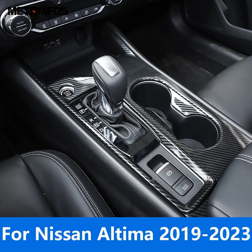 

For Nissan Altima 2019 2020 2021 2022 2023 Carbon Fiber Center Console Gear Shift Box Panel Cover Trim Accessories Car Styling