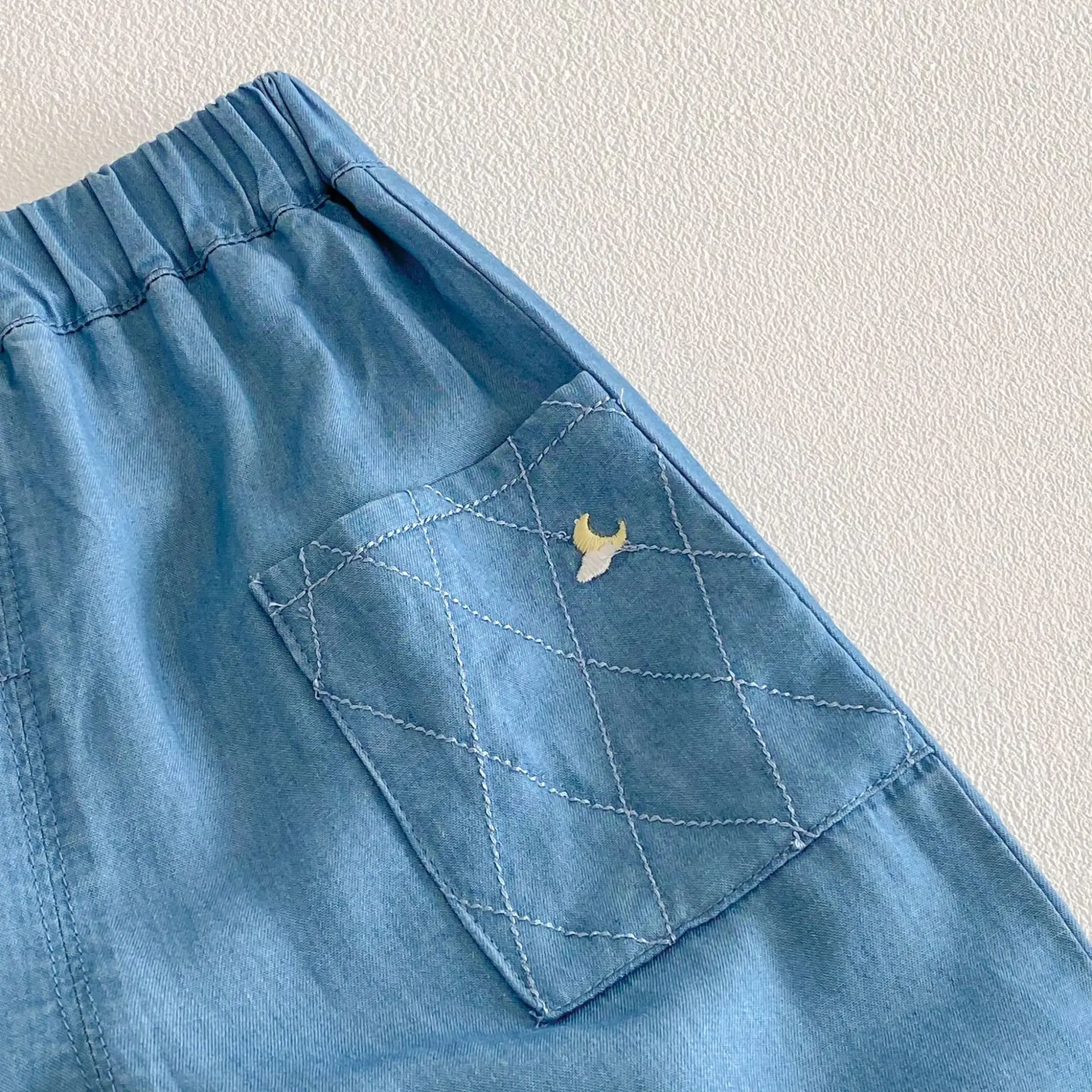 جينز أطفال مطرز برسومات كرتونية لفصلي الربيع والخريف، بنطلون كاجوال للأولاد والبنات، ليجنز طويل عصري بخصر مطاطي جينز أطفال مطرز برسومات كرتونية لفصلي الربيع والخريف، بنطلون كاجوال للأولاد والبنات، ليجنز طويل عصري بخصر مطاطي