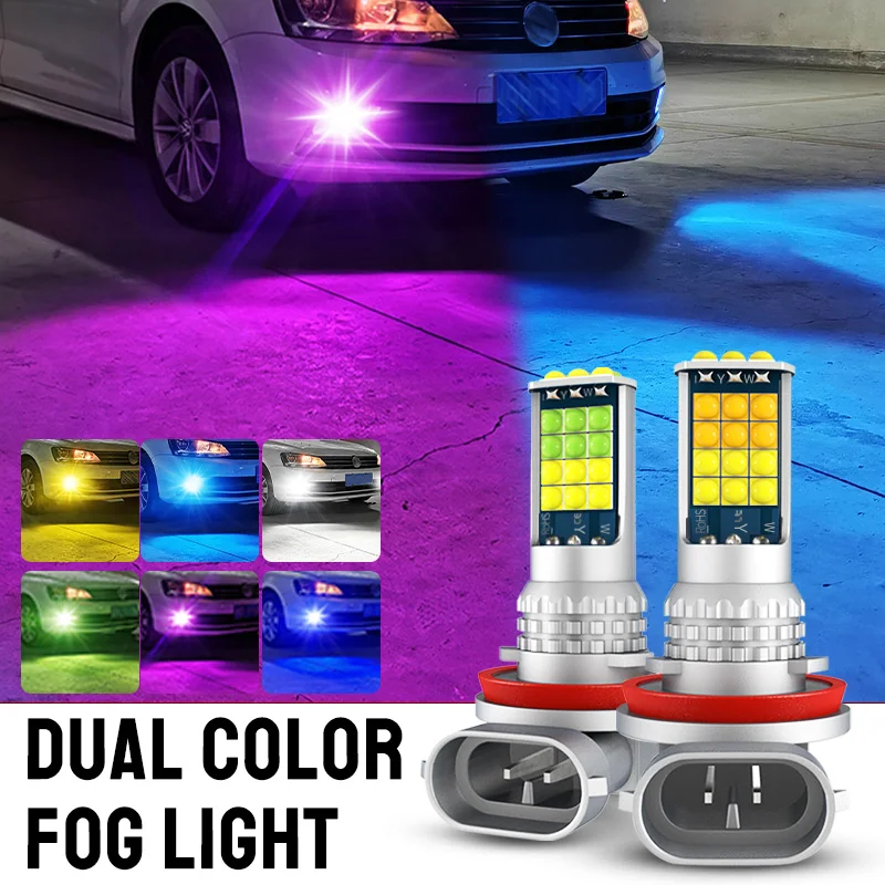 

2x H3 H11 LED Fog Light Lamp Bulbs H8 H7 H16 5202 PSX24W PSX26W 9005 HB3 9006 HB4 881 880 H27 P13W DRL No Error For Cars 12V&24V