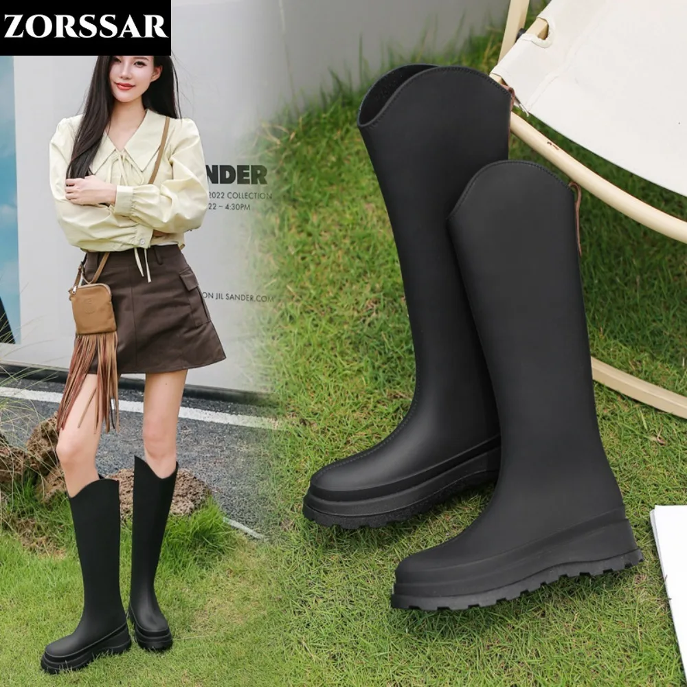Rubber Rainboots Waterproof Flat Shoes Women Black Water Fashion Zip Rain Boots High Zip Non-slip Female Knee-high Rain Boots
Rubber Rainboots Waterproof Flat Shoes Women Black Water Fashion Zip Rain Boots High Zip Non-slip Female Knee-high Rain Boots