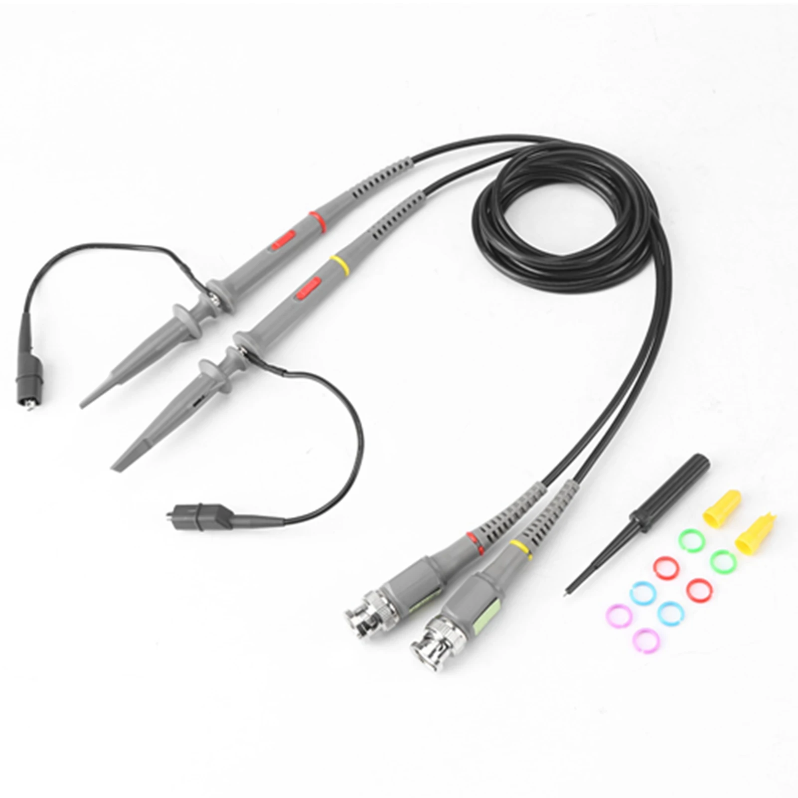 

2Pcs BNC Oscilloscope Probe Kit 100Mhz Scope Clip 1X 10X Switchable Test Cable