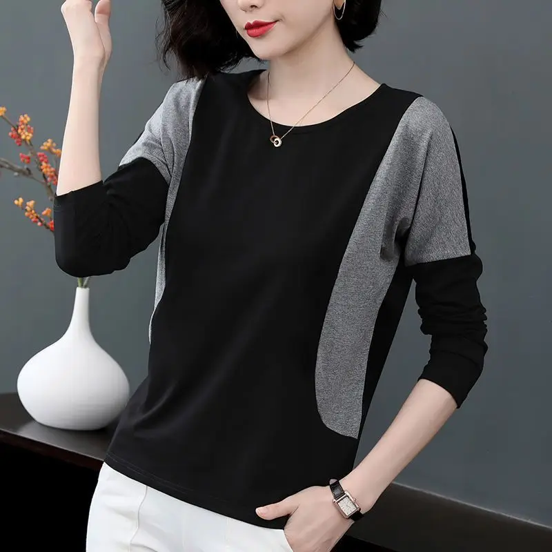 2023 Spring Autumn Long Sleeve Women O-Neck Cotton T-Shirt Elegant Loose Patchwork Fashion Tee Shirt Ladies Plus Size Tops Q409
2023 Spring Autumn Long Sleeve Women O-Neck Cotton T-Shirt Elegant Loose Patchwork Fashion Tee Shirt Ladies Plus Size Tops Q409