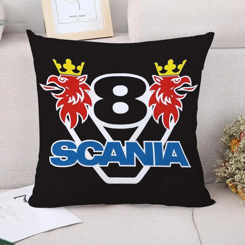 

S-Scania Throw Pillows Cushion Cover 45x45cm Pillow Cases Decorative Pillowcase Decor 40x40 Car Decoration Sofa Cushions Anime
