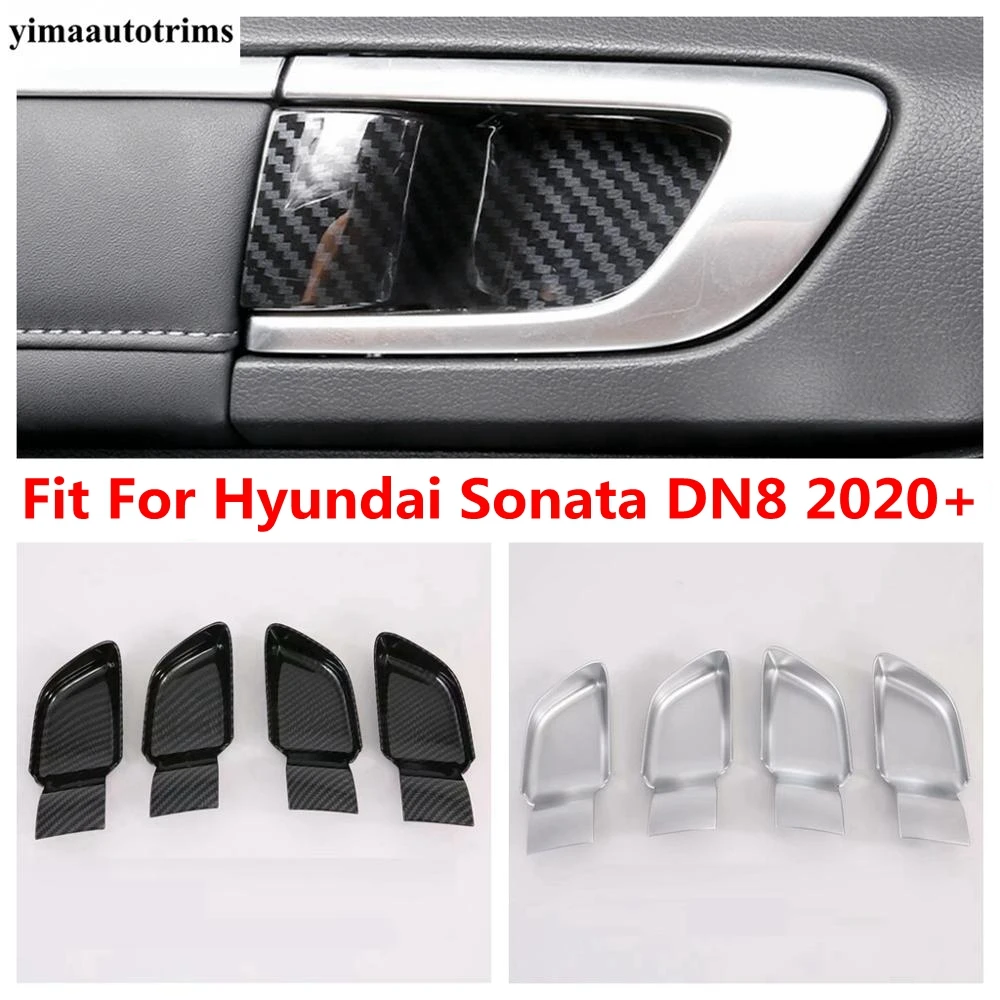 

Car Styling Inner Door Handle Bowl Cover Trim Accessories For Hyundai Sonata DN8 2020 - 2023 Matte / Carbon Fiber ABS Interior