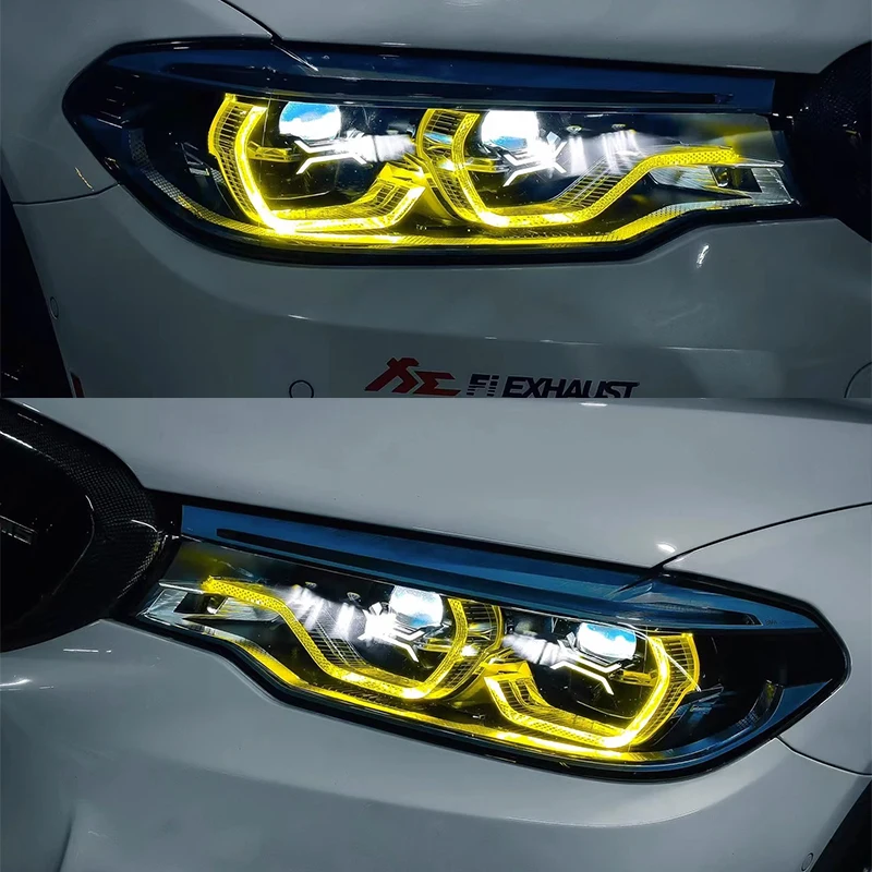 

for BMW 5 Series M5 2017-2020 G30 F90 Lemon Yellow DRL Module RGB multicolor LED boards daytime running lights chip