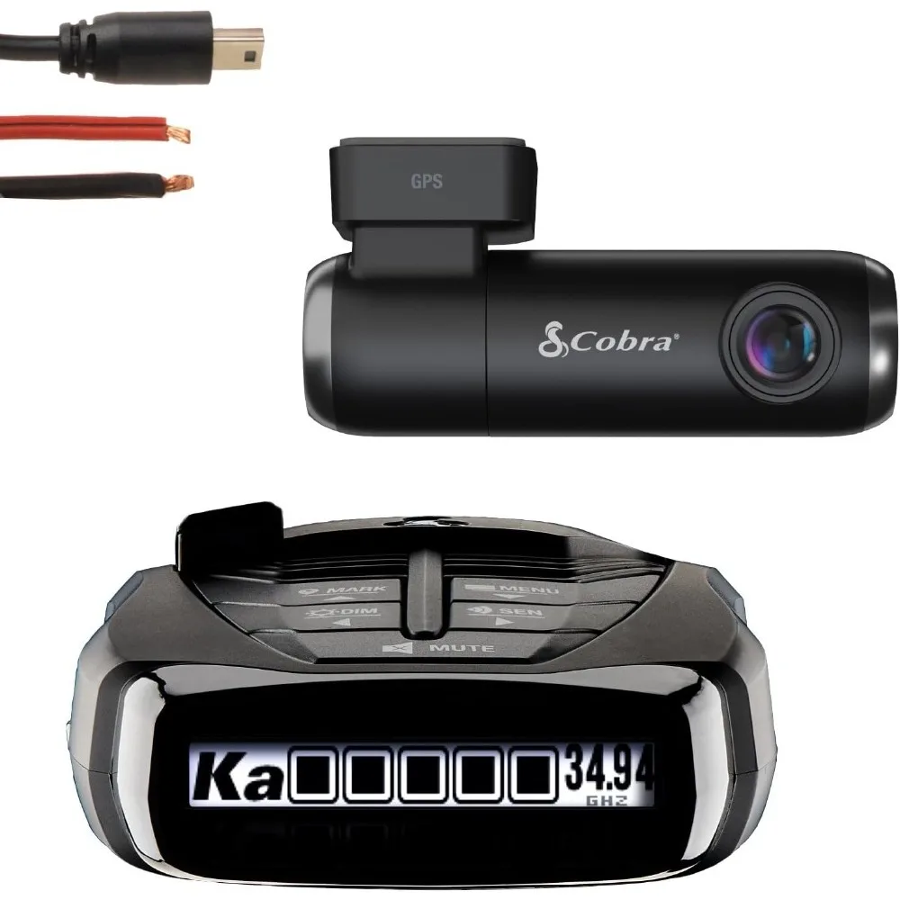 

Cobra RAD 480i Laser Radar Detector & SC100 Smart Dash Cam + 2.5A Micro USB Hardwire Kit for Dash Cams