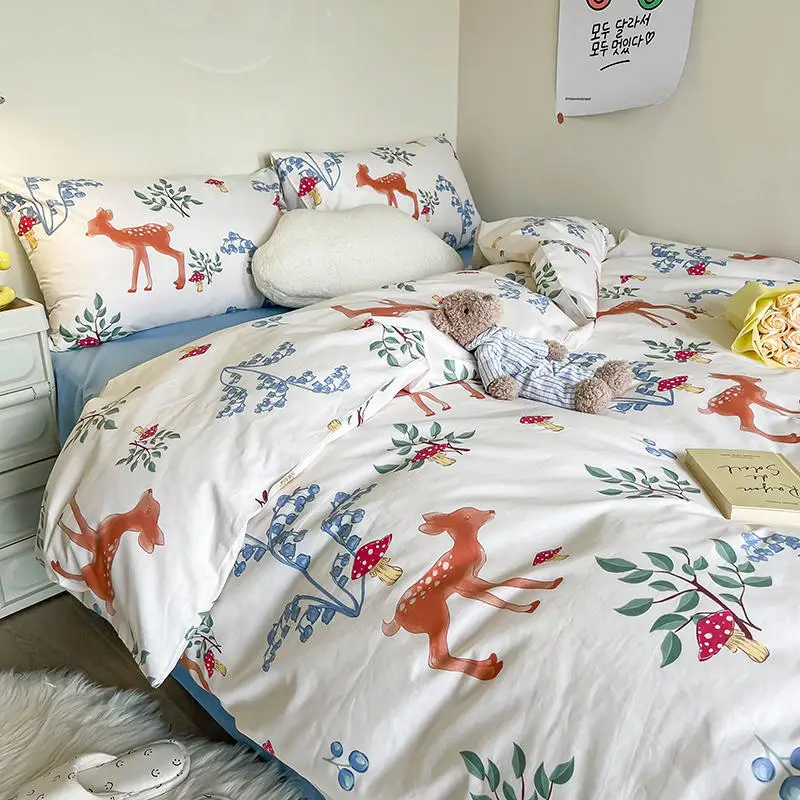New all cotton printing Cartoon deer Bedding Sets cotton Duvet Cover Bed Sheet Pillowcases Flatsheet Queen size Child Adult
New all cotton printing Cartoon deer Bedding Sets cotton Duvet Cover Bed Sheet Pillowcases Flatsheet Queen size Child Adult