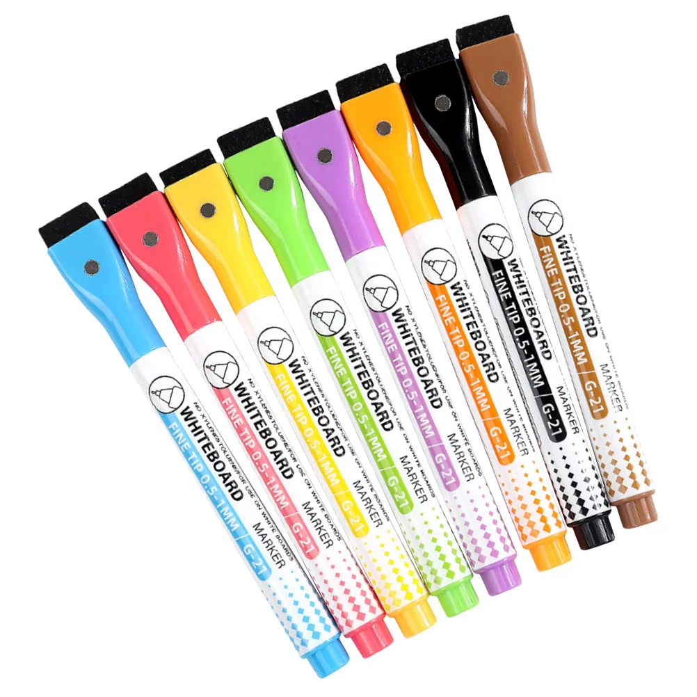 8 Pcs Magnetic Whiteboard Pen Fine Tip Pens Washable Markers Dry Erase with Small
8 Pcs Magnetic Whiteboard Pen Fine Tip Pens Washable Markers Dry Erase with Small