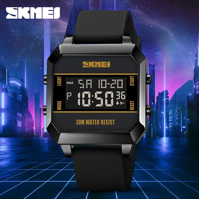 

SKMEI 1848 3Bar Waterproof LED Light Electronic Countdown Clock reloj hombre Digital movement Wristwatch For Mens Sport Watches