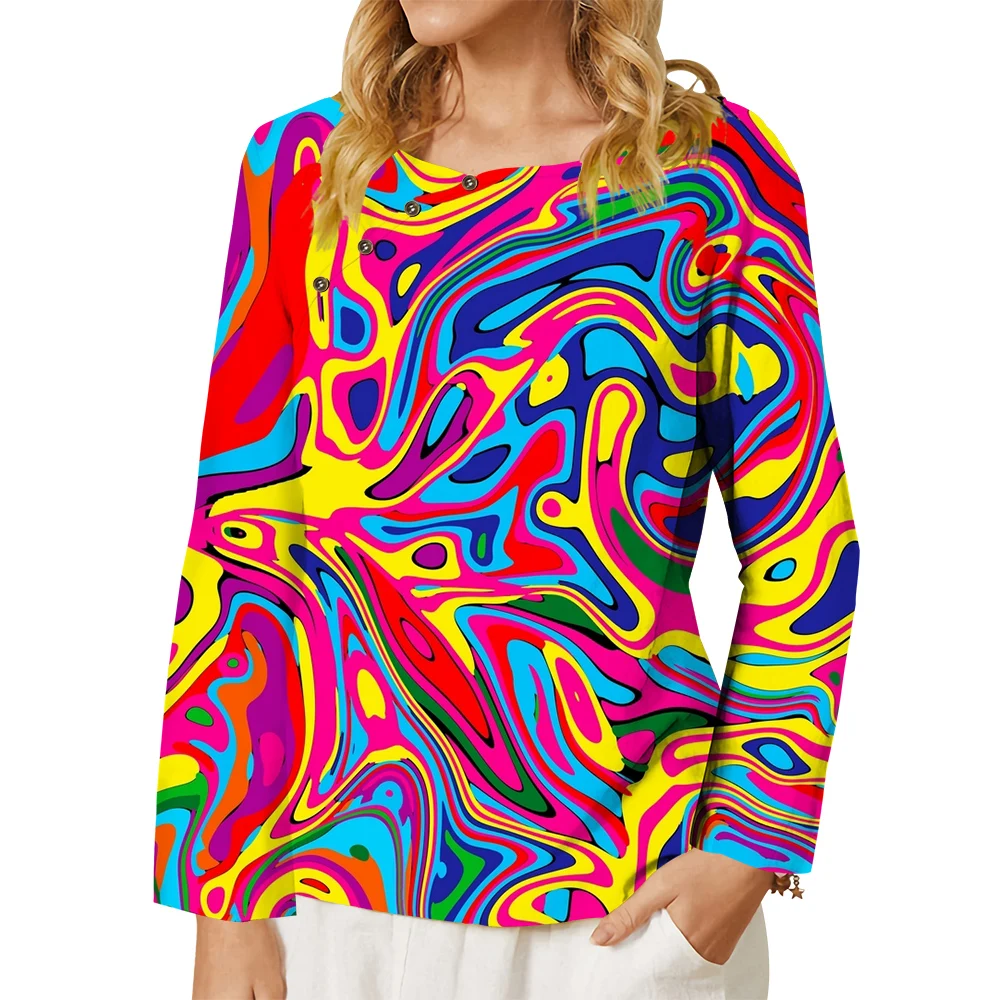 CLOOCL New Fashion Women Shirt Rainbow Light Fluid Pattern 3D Printed Button Decorate Long Sleeve Tee Casual Blouse Autumn Tops
CLOOCL New Fashion Women Shirt Rainbow Light Fluid Pattern 3D Printed Button Decorate Long Sleeve Tee Casual Blouse Autumn Tops
