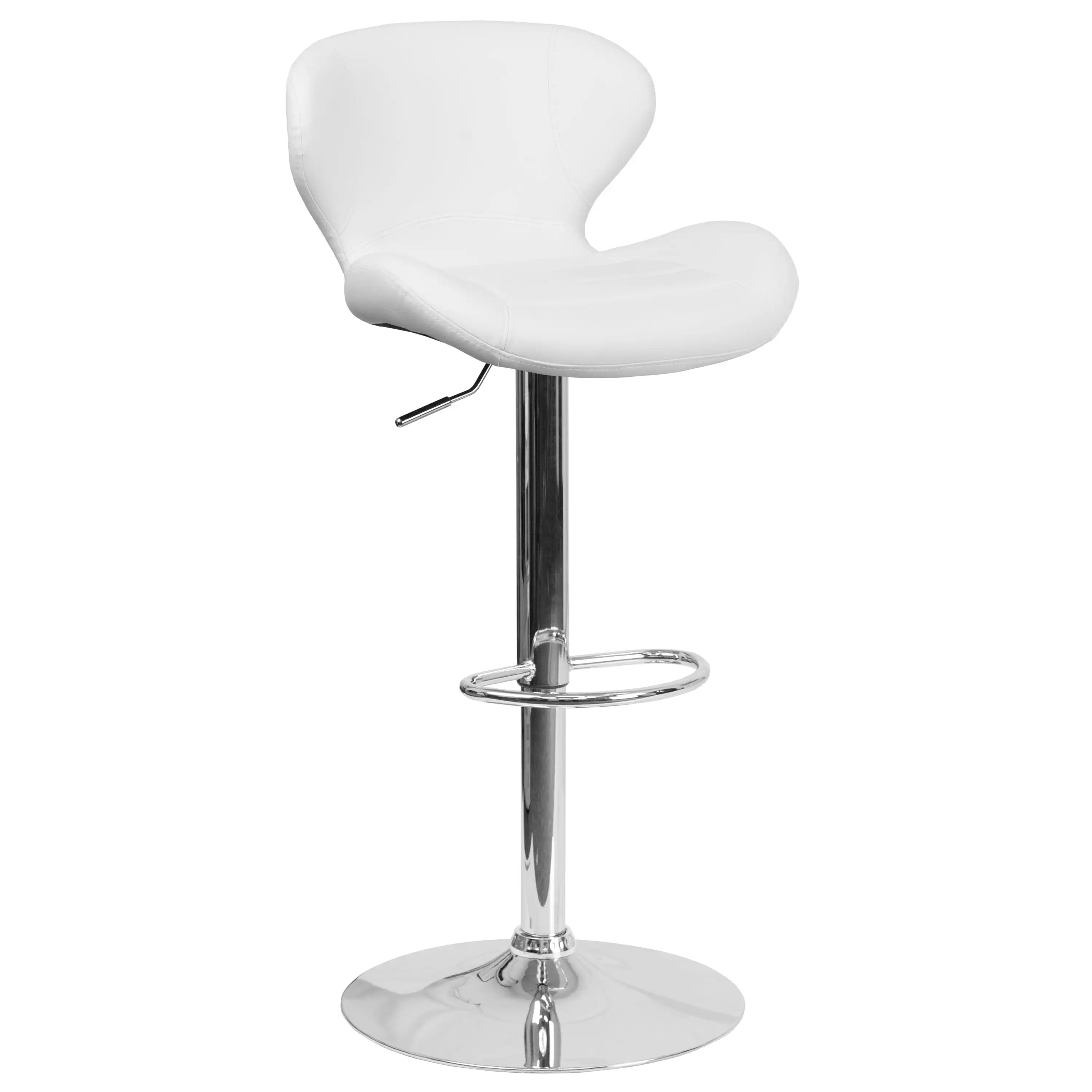 Adjustable Height Bar Chair Kitchen Pub Swivel White Counter Stools w/ Curved Back
Adjustable Height Bar Chair Kitchen Pub Swivel White Counter Stools w/ Curved Back