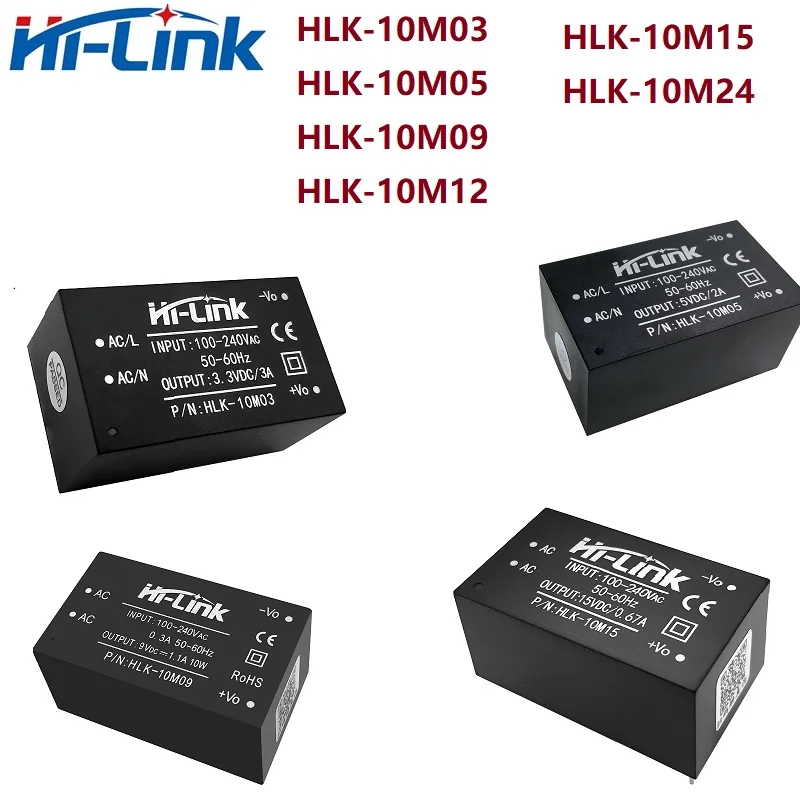 

Free shipping 10pcs/lot Hi-Link new 220v 24V 10W AC DC isolated switching buck power supply module AC DC converter HLK-10M24