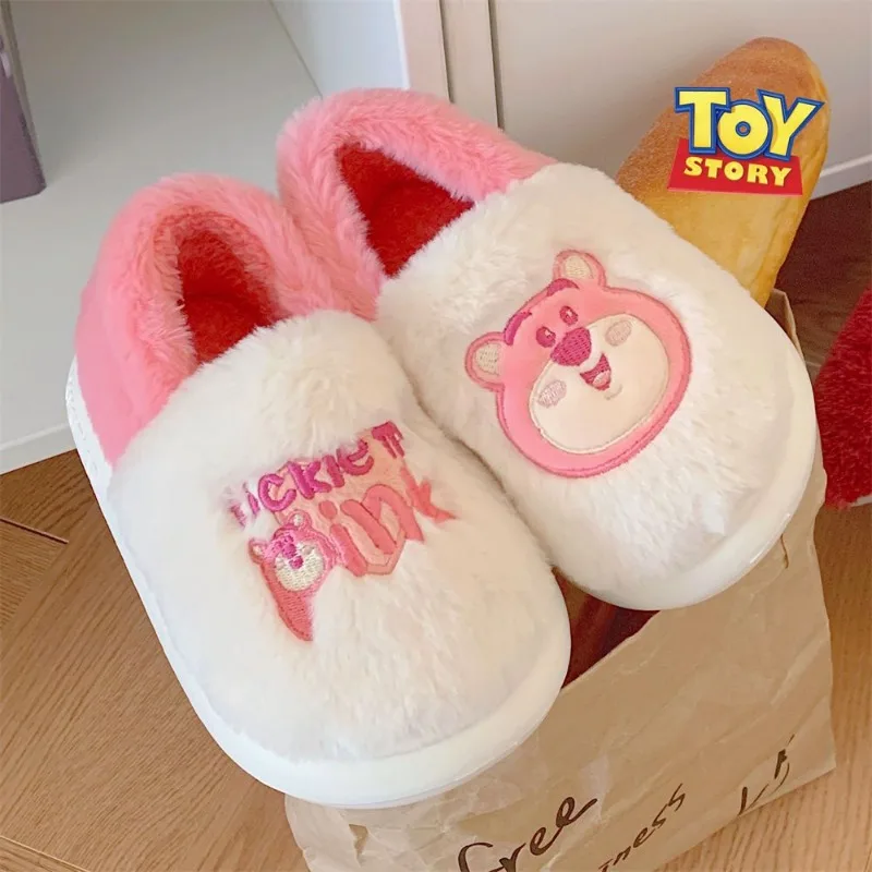 Pantoufles chaudes en coton coordonnantes pour hommes et femmes, Toy Story Buzz Lightyear, dessin animé cancers, peluche parent-enfant, automne et hiver 4