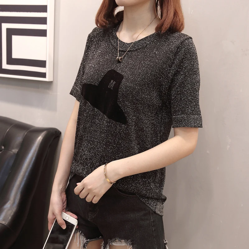 2022 Woman clothing Summer Women Sweater O-Neck Stitching Shiny Knitted pullove Summer tops Female Casual Loose Jumper
2022 Woman clothing Summer Women Sweater O-Neck Stitching Shiny Knitted pullove Summer tops Female Casual Loose Jumper