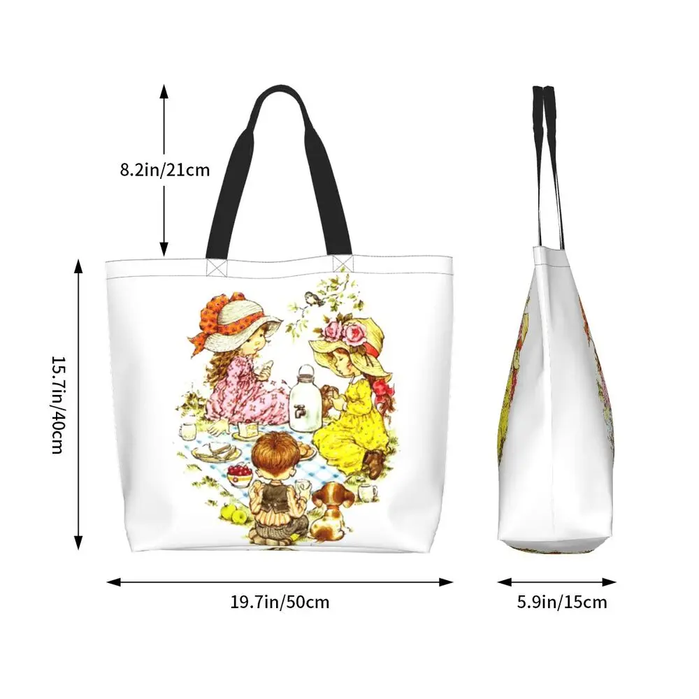 Custom Kawaii Sarah Kay Shopping Canvas Bags Women Portable Large Capacity Groceries Girl Roses And Watering Tote Shopper Bags 48 S825e4e5ce5ac4aefa538125a08e63309c