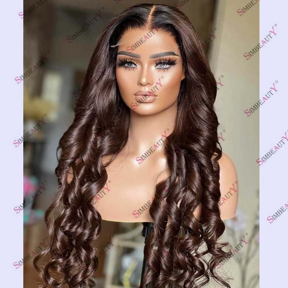 

Human Hair Black Brown Ombre 13X6 Lace Front Wig for Women Barrel Curls 5x5 HD Lace Closure Wig 180 Density Remy Indian Hair