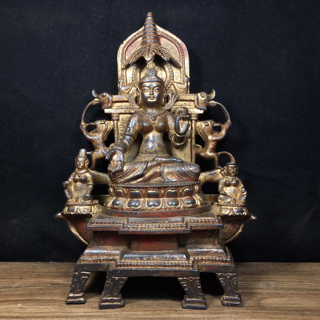 12"Tibet Temple Collection Old Bronze Cinnabar Mud gold Northern Wei Buddha Shakyamuni Buddha Platform Worship Hall Town house
12"Tibet Temple Collection Old Bronze Cinnabar Mud gold Northern Wei Buddha Shakyamuni Buddha Platform Worship Hall Town house
