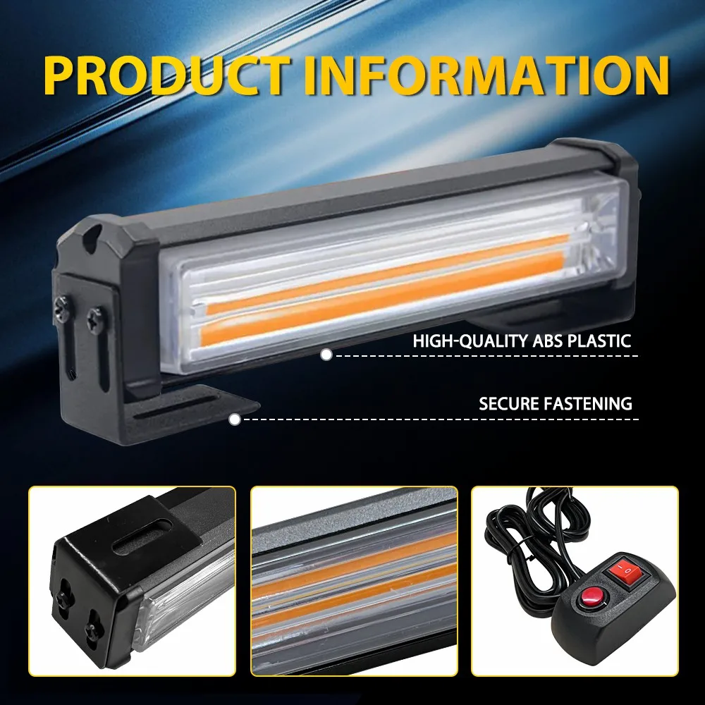 2Pcs Amber LED Strobe Flashing Lights Lamp Bars Turn Signal Lamp Emergency Light For Motorcycle Truck Bus 12-24V Waterproof 2Pcs Amber LED Strobe Flashing Lights Lamp Bars Turn Signal Lamp Emergency Light For Motorcycle Truck Bus 12-24V Waterproof