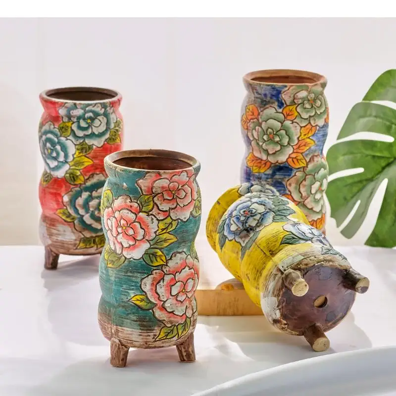 

Succulent Flower Pot Ceramic Flowerpot Vase Desktop Plant Pot Gardening Supplies Decorative Flowerpot Stoneware Garden Pots