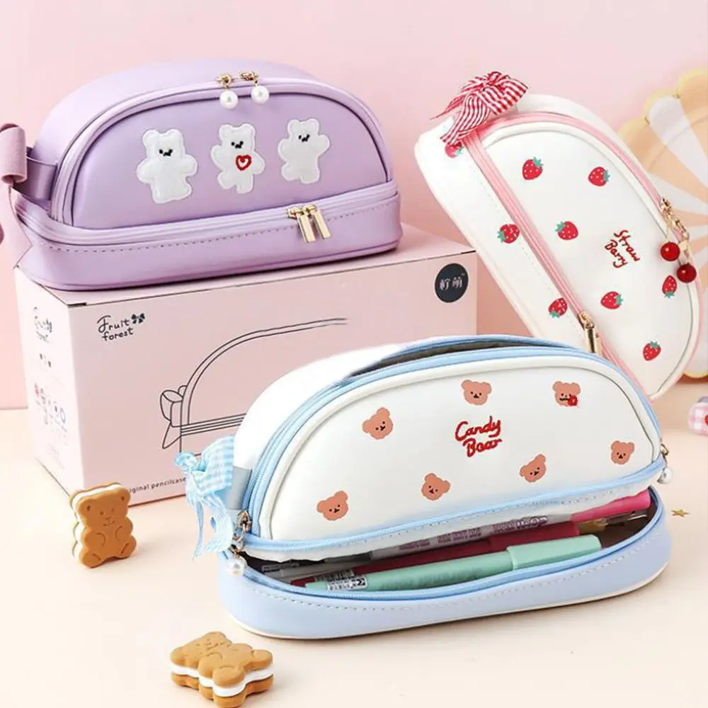 Школьные принадлежности Love PU Cherry, двухслойные вместительные пеналы для карандашей
Школьные принадлежности Love PU Cherry, двухслойные вместительные пеналы для карандашей