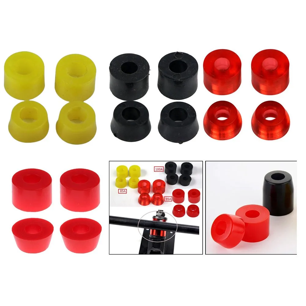 Complete Skateboard Bushing Set With Conical Cylindrical Pads For Smooth Riding Trucks Red Black Yellow PU Bushing Kit
Complete Skateboard Bushing Set With Conical Cylindrical Pads For Smooth Riding Trucks Red Black Yellow PU Bushing Kit
