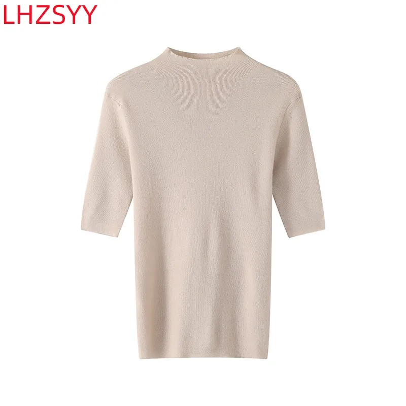 LHZSYY Worsted Pure Cashmere Short Sleeve T-Shirt Women' Slim Pullovers 2023 Summer Knit Half Sleeve Base Shirt Female Thin Tops
LHZSYY Worsted Pure Cashmere Short Sleeve T-Shirt Women' Slim Pullovers 2023 Summer Knit Half Sleeve Base Shirt Female Thin Tops