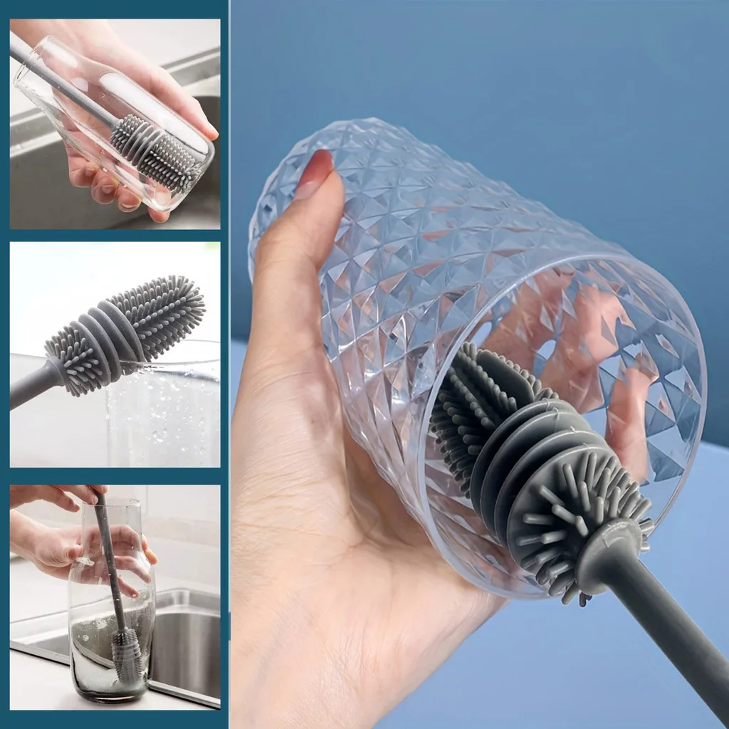 Silicone Cup Brush Milk Bottle Cleaning Brush Long Handle Water Bottles Cleaner Glass Cup Cleaning Brush Household Cleaning Tool
Silicone Cup Brush Milk Bottle Cleaning Brush Long Handle Water Bottles Cleaner Glass Cup Cleaning Brush Household Cleaning Tool