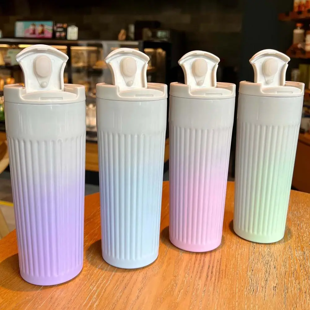 Insulated Bottle Stylish Anti-slip Striped Portable Handy Insulation Cup Daily Use
Insulated Bottle Stylish Anti-slip Striped Portable Handy Insulation Cup Daily Use