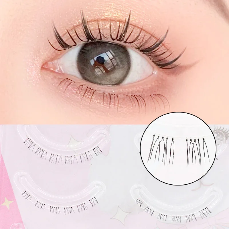 

6mm Natural Lower Eyelash Soft Manga False Eyelash Segmented Handmade Eyelashes Extension Transparent Band Daily Makeup Tools