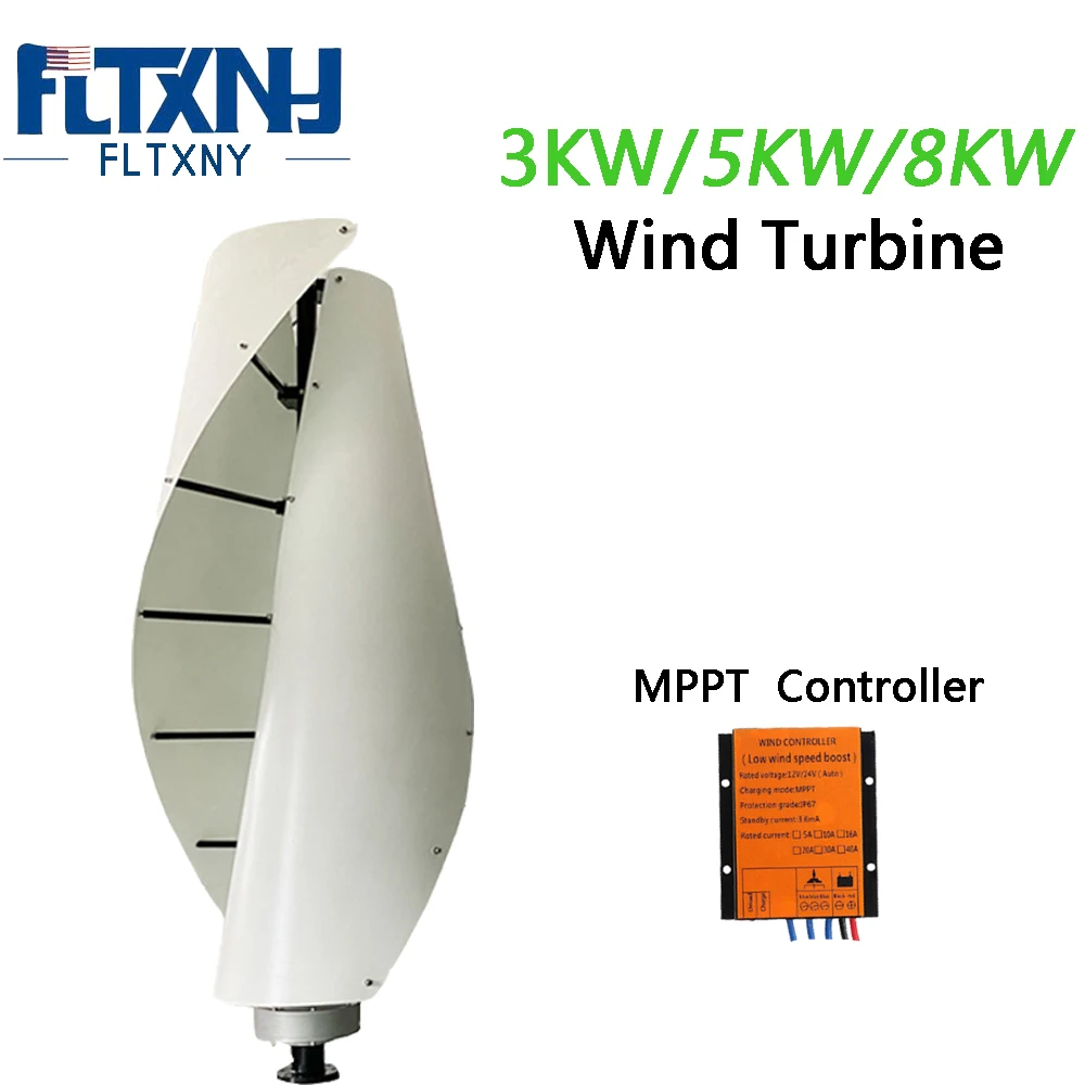 FLTXNY 3000W 12V 24V Low Noise Helix Wind Turbine Wind Generator For Home Vertical Axis Wind Turbine With Charge Controller
FLTXNY 3000W 12V 24V Low Noise Helix Wind Turbine Wind Generator For Home Vertical Axis Wind Turbine With Charge Controller