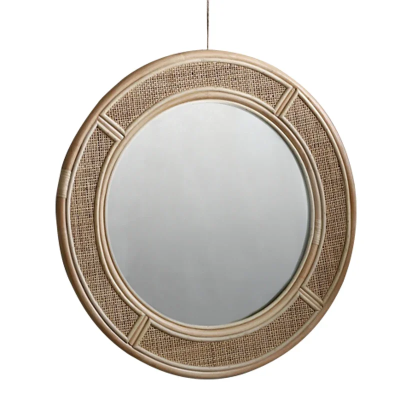 Real Rattan Bed & Breakfast Handmade Vine Woven Wall-Hanging Mirror Retro round Mirror Bedroom Cosmetic Mirror 
Real Rattan Bed & Breakfast Handmade Vine Woven Wall-Hanging Mirror Retro round Mirror Bedroom Cosmetic Mirror