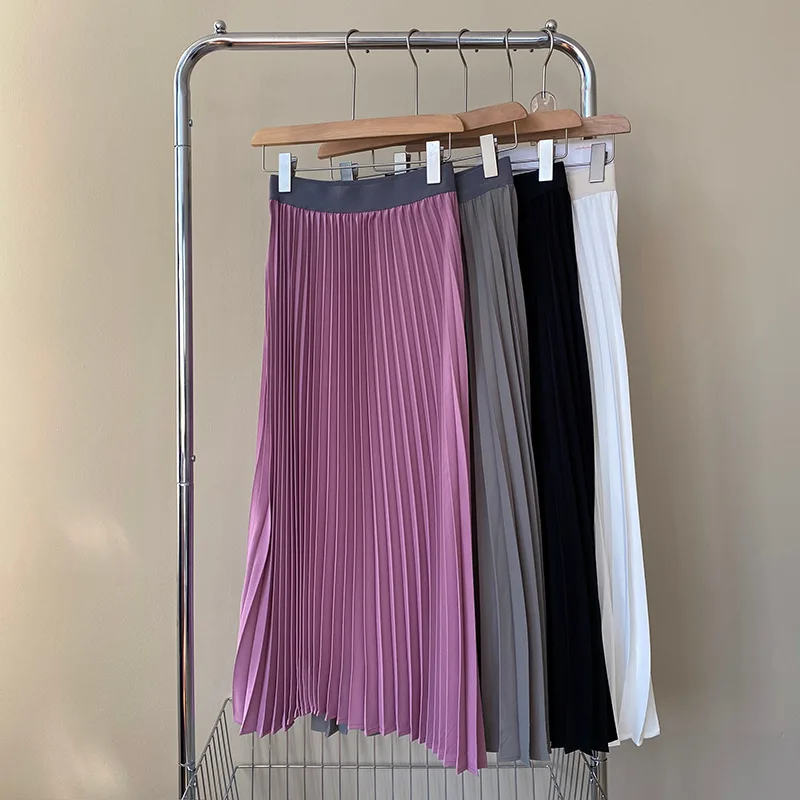 Four Seasons Organ Pleated skirt Women's Classic Solid Elastic Waist Versatile Temperament Mid length Slim Skirt
Four Seasons Organ Pleated skirt Women's Classic Solid Elastic Waist Versatile Temperament Mid length Slim Skirt