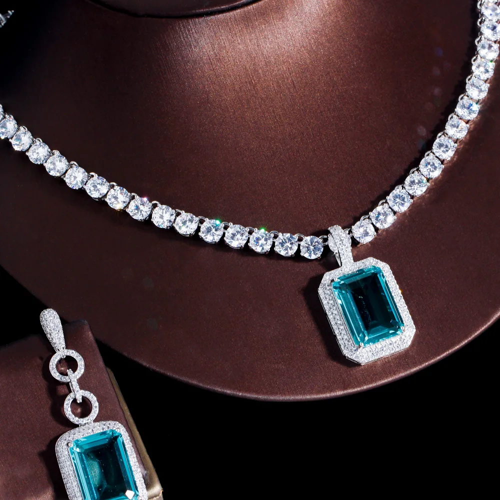 Fashion Light Blue Cubic Zirconia Long Big Rectangle Dangle Earrings and Necklace Set for Women Party Jewelry 8 Mallzona S8275296606fb4de8822ecede6615dadbl Fashion Light Blue Cubic Zirconia Long Big Rectangle Dangle Earrings and Necklace Set for Women Party Jewelry Mallzona