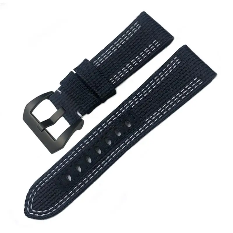 

HAODEE 24mm 26mm Nylon Fabric Watch Band Fit For Panerai Submersible Luminor PAM Canvas Leather Sport Strap Gift Tools