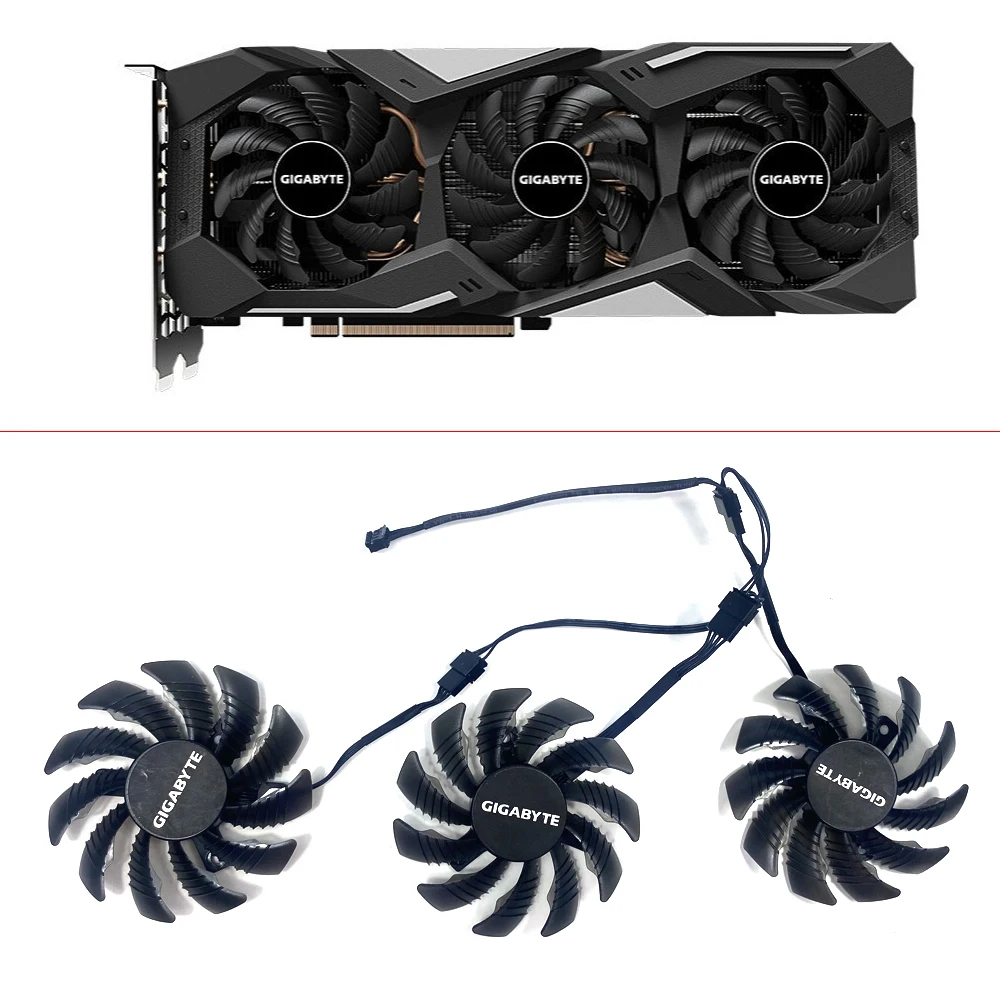 

NEW 3PCS Replace Cooling Fan 78mm PLD08010S12HH T128010SU For Gigabyte Radeon RX 5500 5600 5700 XT Graphics Video Card Fans