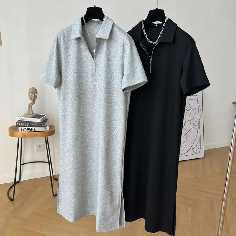 2024 Summer Women's New Thin Western-style Slim Loose Belly Long T-shirt Sports Style Knee-length Fashion Knitted Dress C26
2024 Summer Women's New Thin Western-style Slim Loose Belly Long T-shirt Sports Style Knee-length Fashion Knitted Dress C26