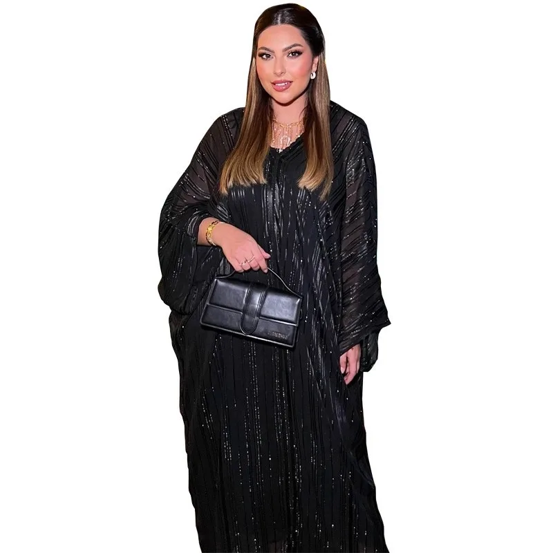 Elegant Robe Set Muslim Abaya Maxi Dresses 2 Two Piece Black Sequin Loose Long Sleeve Classic African Dresses For Women Fall 2XL
Elegant Robe Set Muslim Abaya Maxi Dresses 2 Two Piece Black Sequin Loose Long Sleeve Classic African Dresses For Women Fall 2XL