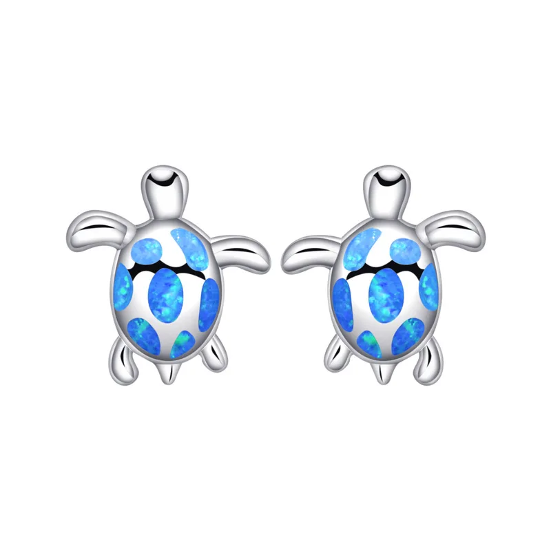 

2023 Hot selling 925 silver in Europe and America, new Phantom Australian Treasure female earrings, blue spotted turtle