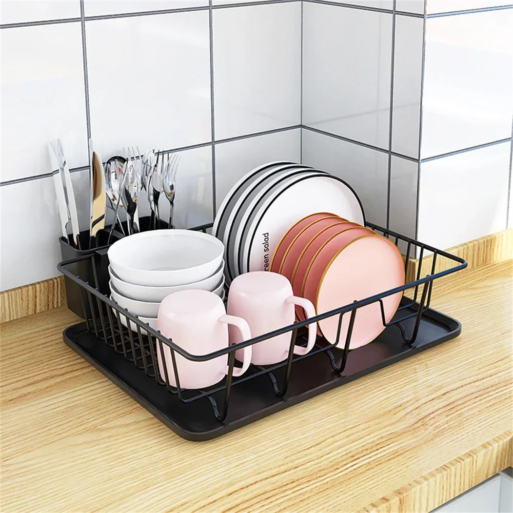 

Swivel Spout Dish Counter Drainer Metal Rack Saver Kitchen 360° 1 2-tier Utensil With Holder, Space Drainboard, Drying