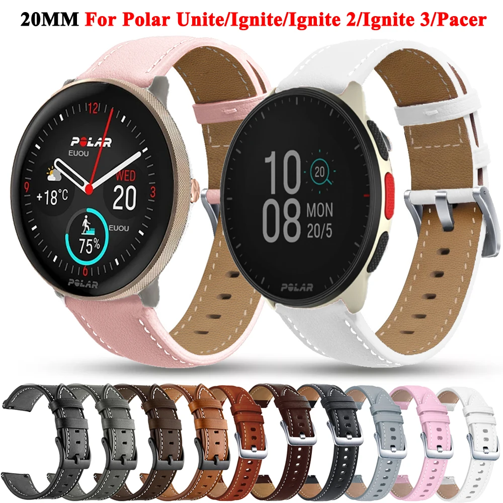20mm Smart Watch Straps For Polar Pacer Wristband For Polar Unite/Ignite/Ignite 2/Ignite 3 Sport Leather Band Bracelet Watchband
20mm Smart Watch Straps For Polar Pacer Wristband For Polar Unite/Ignite/Ignite 2/Ignite 3 Sport Leather Band Bracelet Watchband