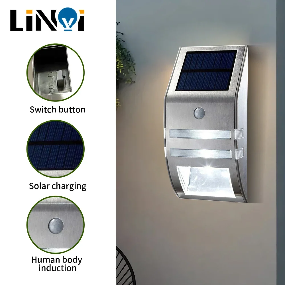 

LED Solar Powered PIR Motion Sensor LED Light Outdoor Garden Led Landscape Yard Lawn Security Wall Lamp AUTO/OFF