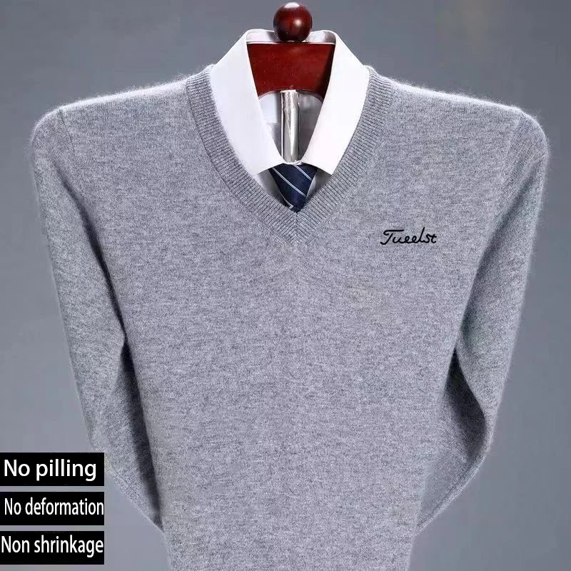 Men's Golf V-neck Knitted Sweater Autumn and Winter Warm Long Sleeve Fashion Slim Fit Sweater Golf Men's Knit
Men's Golf V-neck Knitted Sweater Autumn and Winter Warm Long Sleeve Fashion Slim Fit Sweater Golf Men's Knit