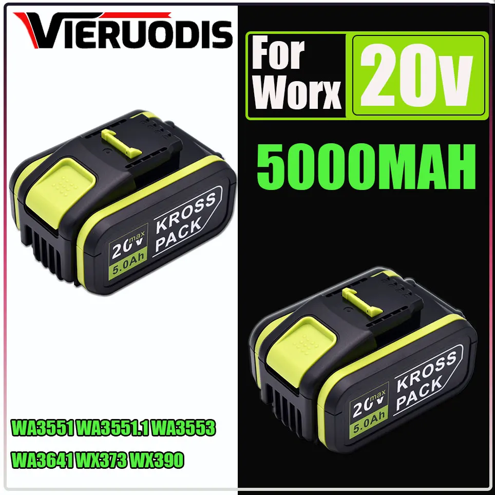 For Worx 20V 5000mAh Battery Li-ion Battery WA3553 WA3551 WA3551 WA3572 WA3553 WX390 WA3551 WX178 WU268 Drill Battery
For Worx 20V 5000mAh Battery Li-ion Battery WA3553 WA3551 WA3551 WA3572 WA3553 WX390 WA3551 WX178 WU268 Drill Battery