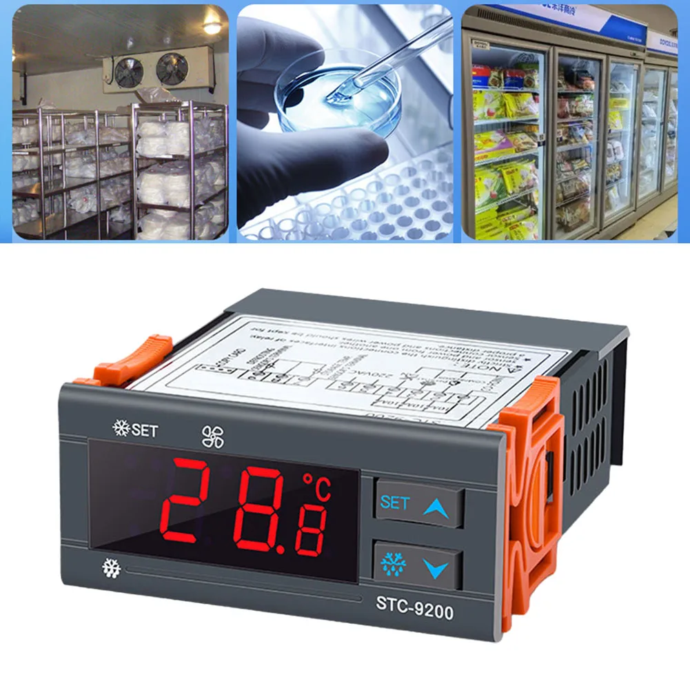 STC-9200 Temperature Controller With Refrigeration Defrost Fan Alarm Function And Two Sensor Instrument Tool For Industry Tool
STC-9200 Temperature Controller With Refrigeration Defrost Fan Alarm Function And Two Sensor Instrument Tool For Industry Tool