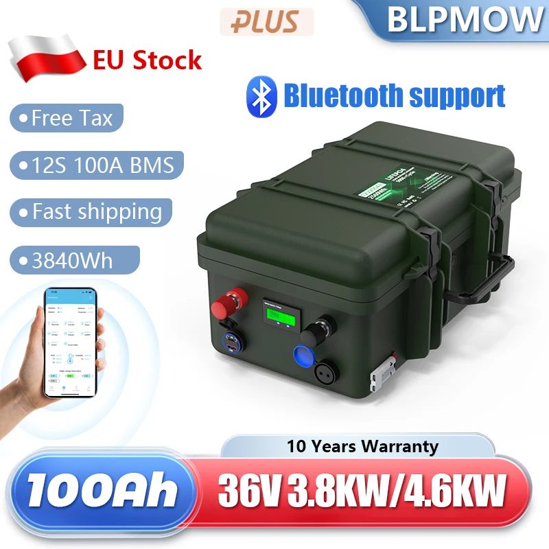 LiFePO4 36V 100AH 120AH 150AH Battery Pack 38.4V Lithium Battery 6000+ Cycle With Bluetooth BMS Grand A Cells For Boat RV NO TAX
LiFePO4 36V 100AH 120AH 150AH Battery Pack 38.4V Lithium Battery 6000+ Cycle With Bluetooth BMS Grand A Cells For Boat RV NO TAX