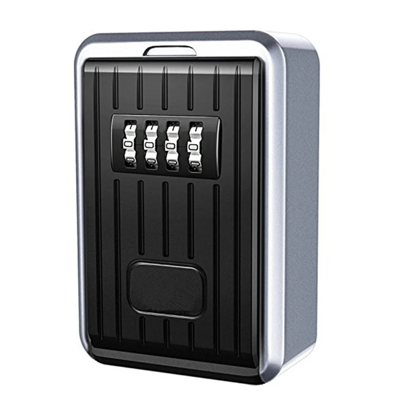 

4X Lock Box 4 Digit Combination Waterproof Box Aluminum Alloy Weather Resistant Key Hider